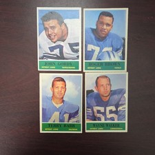 Topps - Detroit Lions John Gordy Brown Barr Walker #60 #58 #57 #68 Lot (4) 1964