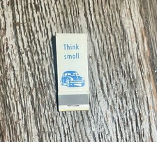 Vw Bug Think Small Old Matchbook Mini Full Volkswagen Beetle Vintage Antique Ad