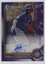 2022 Bowman Chrome Prospect Purple Refractor 122/250 Yeison Santana Auto 0c6