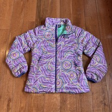 Girls Patagonia Down Sweater Puffer Jacket Coat Purple Pink Teal 68232 M 10 