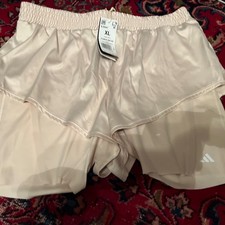 Adidas Women's Standard Power Aeroready Two-in-one Shorts Beige size XL NWT 