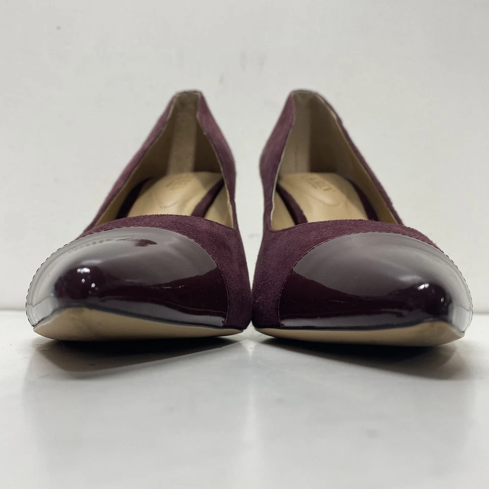 Lauren Ralph Lauren Mujer Lindella 11424 F19 Borgoña Cuero Tacones Talla 9B Foto 2 de 4