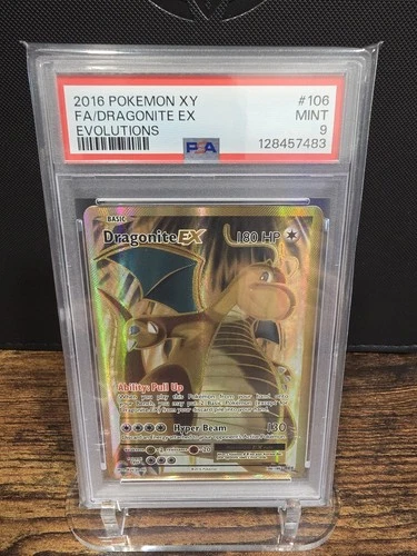 PSA 9 2016 POKEMON XY EVOLUTIONS FULL ART/DRAGONITE EX 106