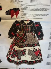 1997  Rare Vtg Uncut Daisy Kingdom Tartan Terrier Doll Dress Purse Fabric Panel