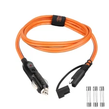 Cigarette Lighter Plug to SAE Quick Release Adapter, 12V/24V, 30A Fused, 12AW...