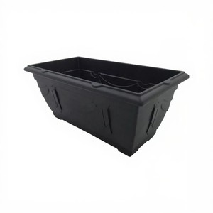 4 x 40cm Window Box Black Plastic Venetian Pot Windowsill Tray Garden Planter