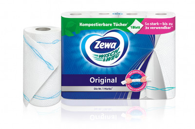 Zewa Wisch & Weg Original 2-lagig Küchenrollen 8 64 Rollen Weiß