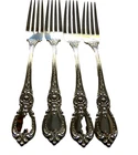 4 Towle Sterling Charlemagne 7 3/8 Inch Forks No Monos Excellent Condition