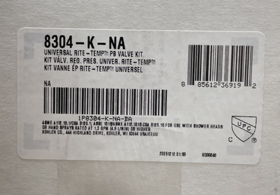 #ad Kohler K 8304 K NA Rite Temp Pressure Balancing Valve $44.99