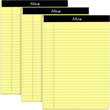 Yellow Legal Notepads 8.5 X 11, Pack of 3 - Perforated Wide Ruled Writing Pad -