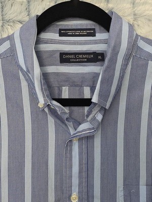 Daniel Cremieux Blue Striped Button Down Men's XL Shirt Casual Dress  Workwear | eBay