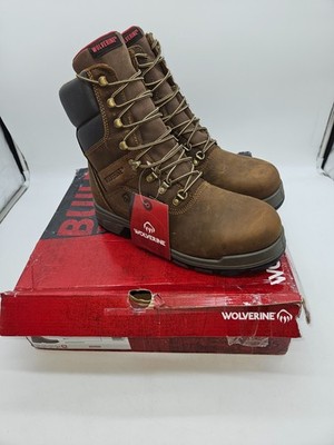 Wolverine Mens Dark Coffee Leather Cabor EPX WP size 10 EW CT 8in Work Boots