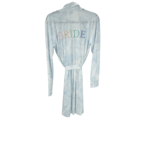 PJ SALVAGE Wifey Bridal Embroidered Robe In Blue Size S NWOT - Picture 8 of 12