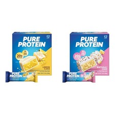 Pure Protein Bars 12 Count Lemon Cake  Birthday Cake Gluten Free 20g Protein