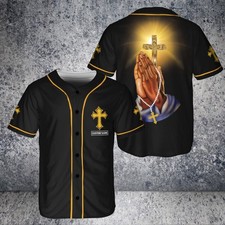 Custom Name Jesus Cross Baseball Jesus Christ Who Strengthens Me Baseball Jersey