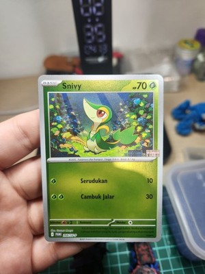 Pokemon TCG Indonesia Snivy 266/SV-P Promo Hitam & Putih Stamped
