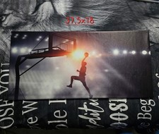 Dynamic Basketball Slam Dunk Gallery Wrap Canvas 37.5x18 Sports Wall Art