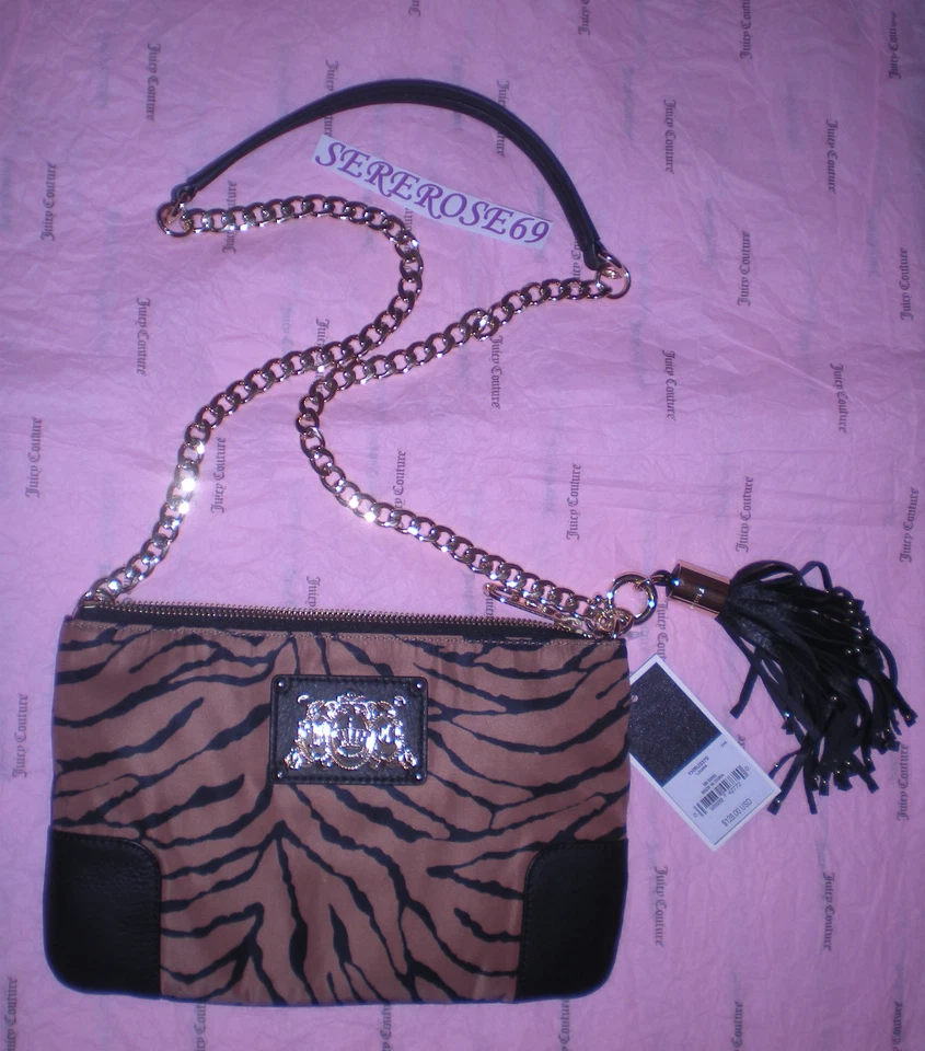 Juicy Couture Луиза Haute коричневый зебра через плечо сумочка наплечная сумка с Ярлыками $128