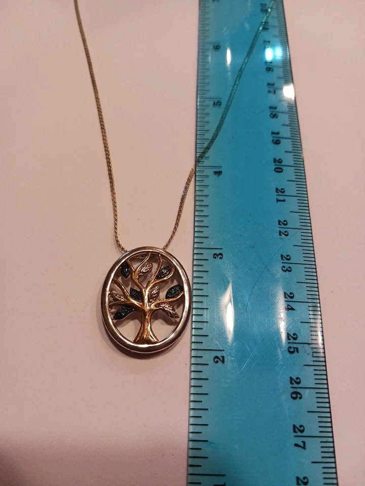 Vtg Alwand Vahan 14k White Gold 925 Blue Sapphire Pendant, 24" 925 Necklace 22 - Image 4 of 4