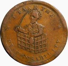 1833-34  I Take The Responsibility  Hard Times Token (01513)