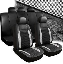 Diamond Leather Bling Car Seat Covers 5-seat Full Set Universal Automotive Women