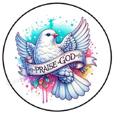 PRAISE GOD DOVE RELIGIOUS ENVELOPE SEALS LABELS STICKERS PARTY FAVORS