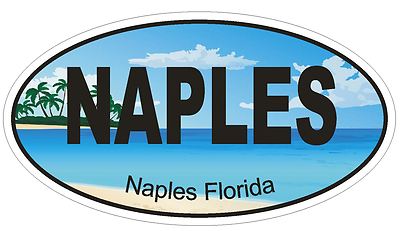 Naples Florida Oval Bumper Sticker or Helmet Sticker D1252 Euro Oval