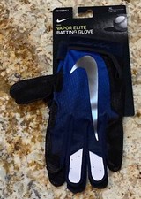 NIKE Vapor Elite Navy Blue Fade Black Silver Baseball Batting Gloves NEW Mens XL