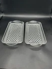 2 VTG Anchor Hocking Wexford Crystal RelishTray Dish Plate Clear Glass 10" x 5"
