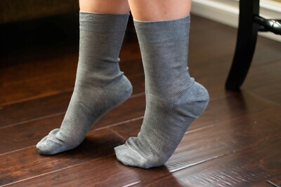 Women's Diabetic Circulatory Crew Socks, Size 6-9, 100% Mercerized Cotton