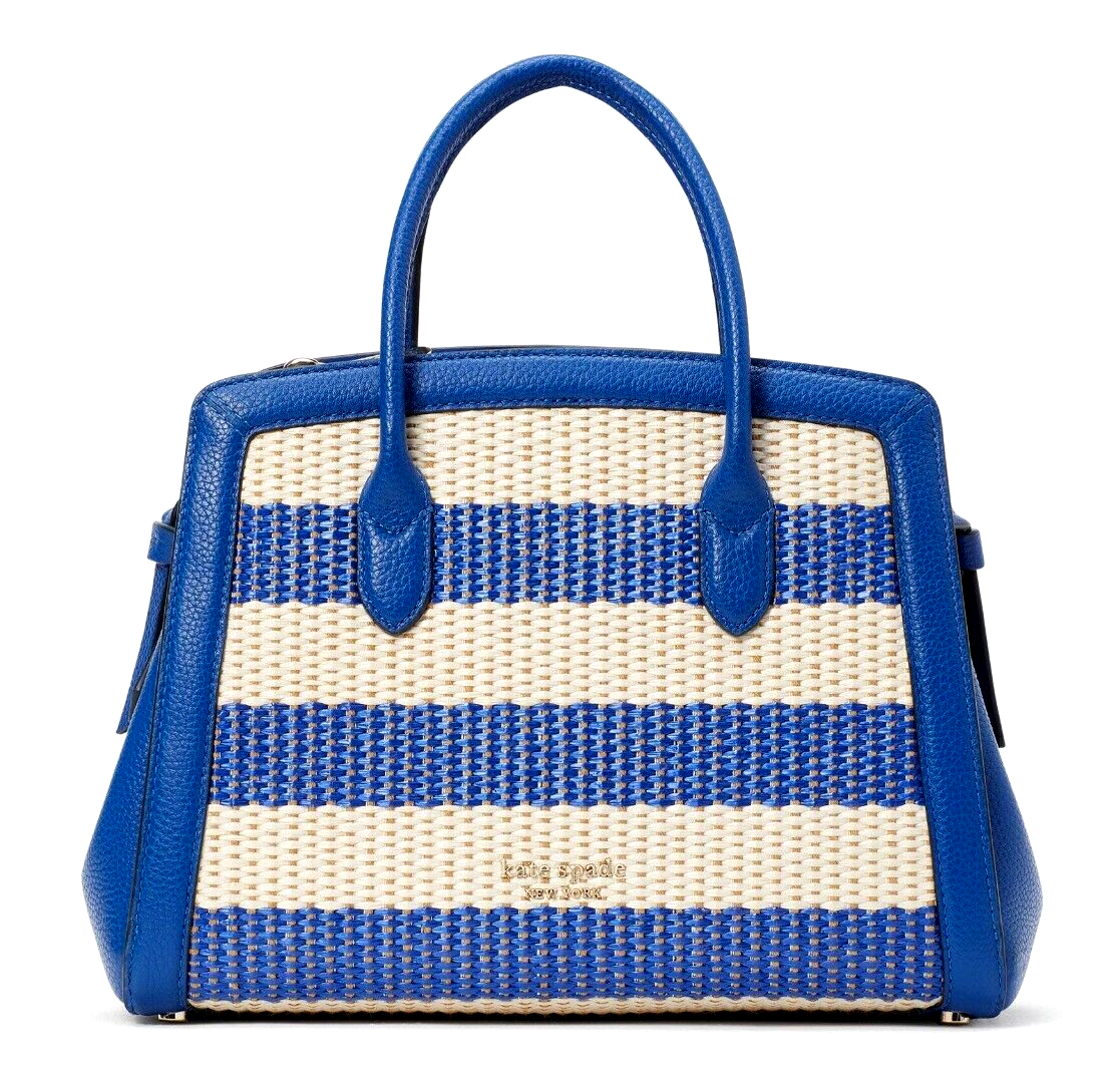kate spade バッグ New Kate Spade Knott Striped Woven Medium Satchel Classic Blue