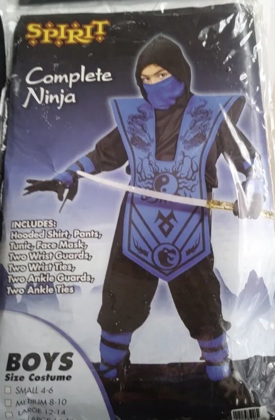 Spirit Halloween Costume Blue Ninja Boy Size Child Me… Gem