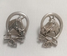 ORECCHINI RALPH LAUREN VINTAGE CAVALLI EQUESTRIAN ARGENTO STERLING SILVER 925