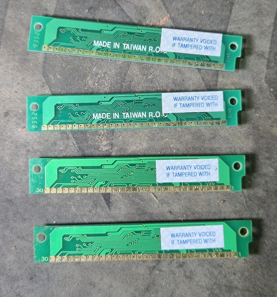 4x 256KB 30-Pin Memory SIMMs 1MB Set RAM Apple, SE, Atari, PC, - Image 3 of 4