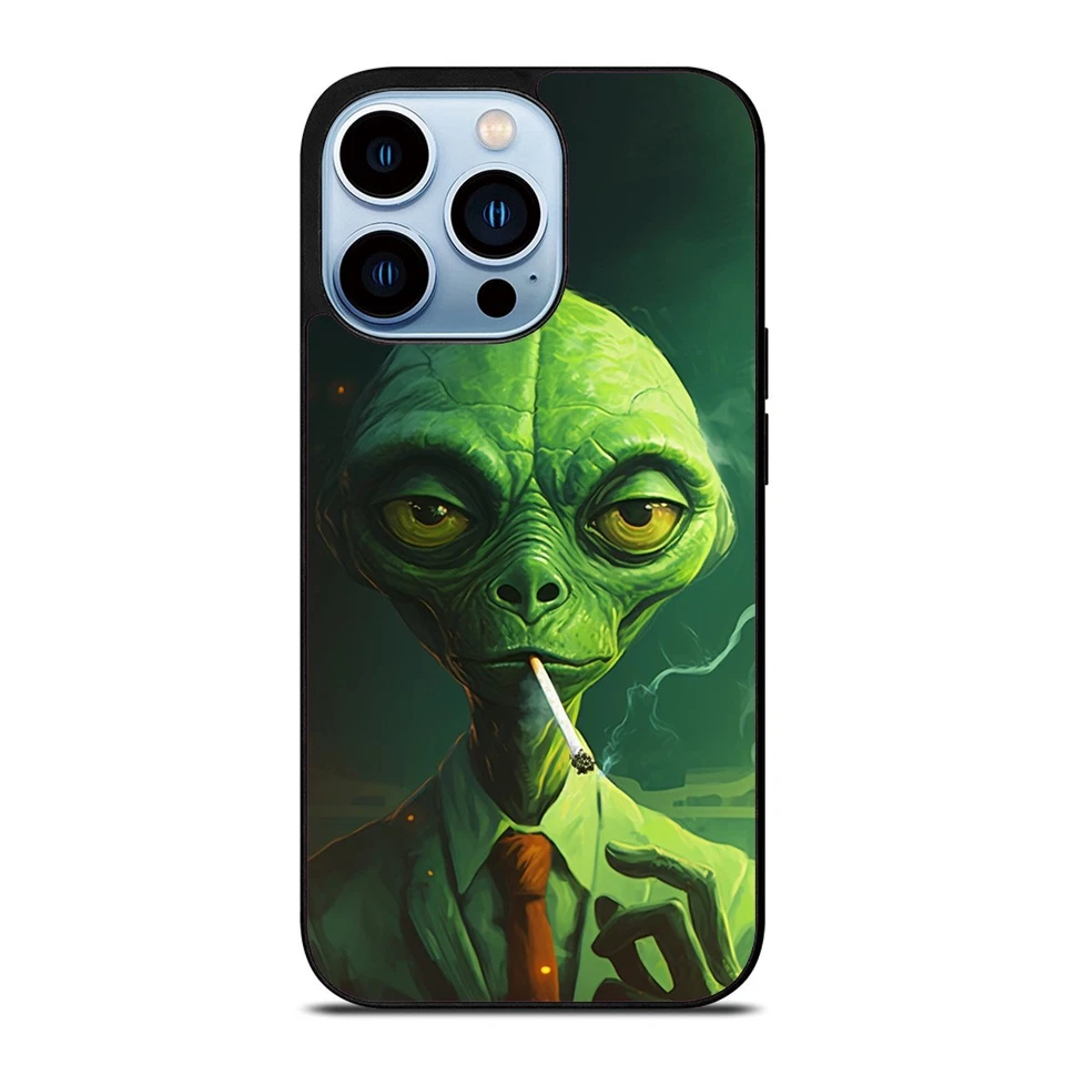 alien smoke joint trippy Charm Cover For iPhone 11 12 13 14 15 Pro Max Mini - Image 4 of 4