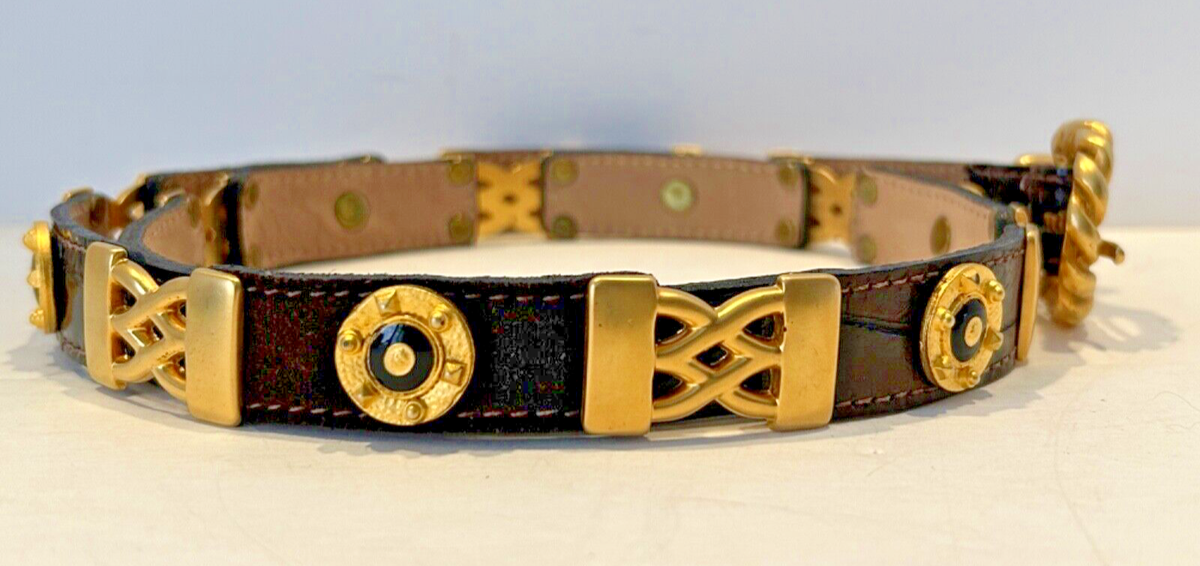 Streets Ahead Brown Leather Print Belt NWOT Size Small Streets Ahead Chocolate Brown Belt - PapillonStyles main image 2