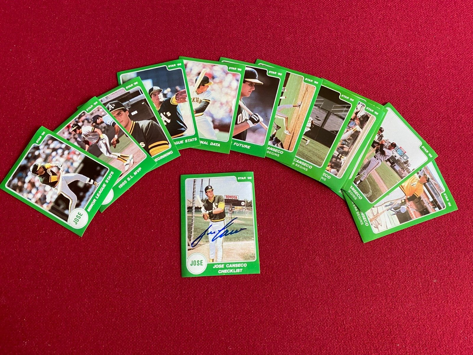 Jose Canseco Autographed Signed 1986, , "" (JSA) STAR "Rookie" Card Set (15) Vintage 