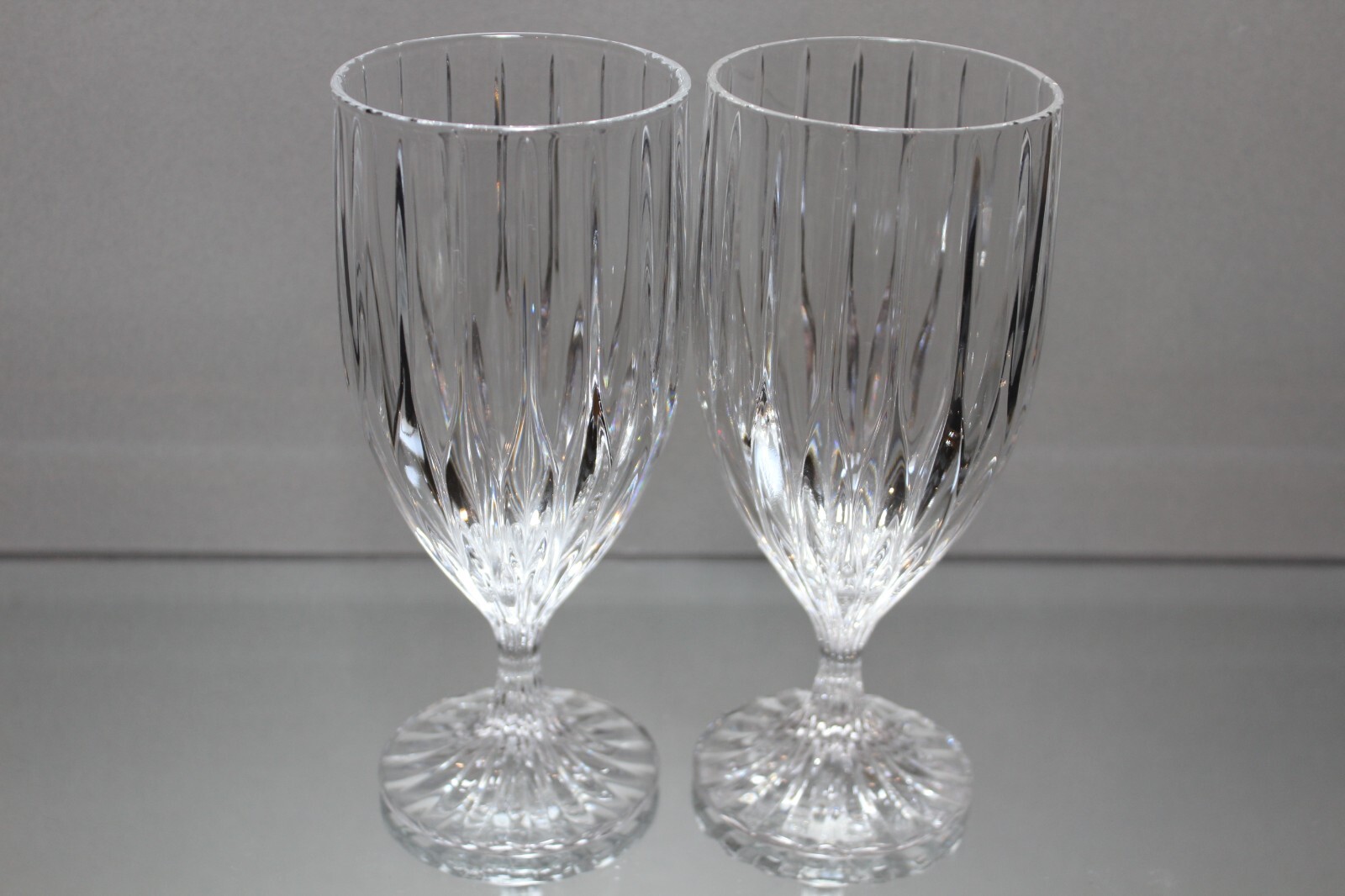 Two (2) MIKASA Park Lane Iced Tea Beverage Glasses 7 1/4" high 12oz