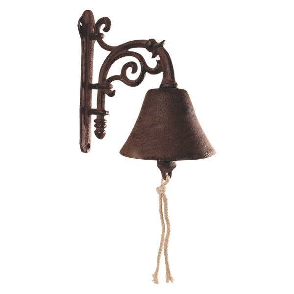 Gusseisen TüRglocke Wand Glocke Blumen TüRklingel Garten Deko Antik Braun 19,8Cm-image