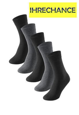 SCHIESSER HERRENSOCKEN BLUEBIRD STAY FRESH GRAUMELANGE-SCHWARZ SORT. 173201-901