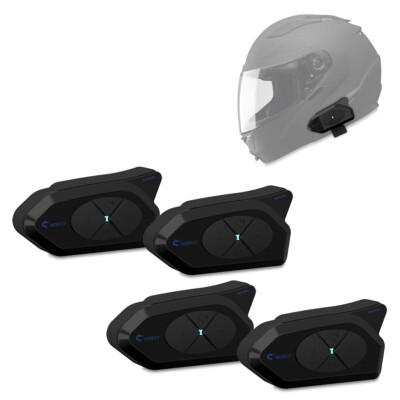4x Intercom Motorrad Bluetooth Kommunikationssystem GoCom4 IP65