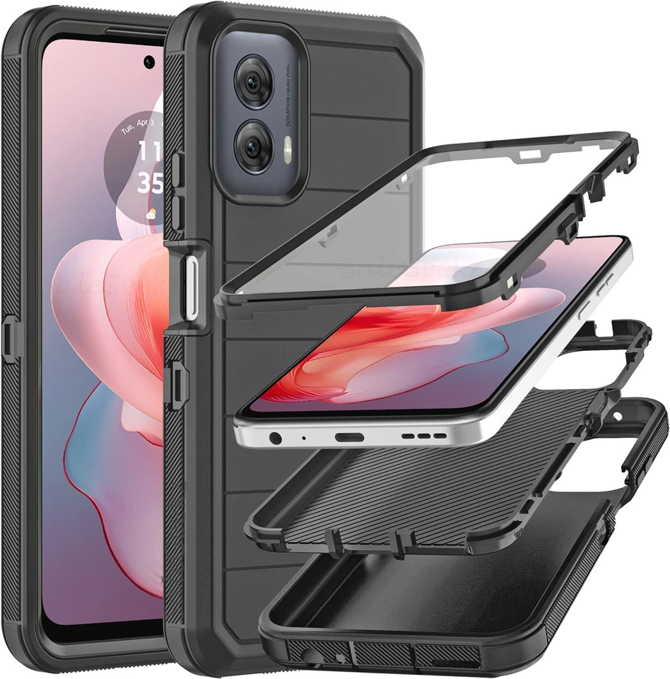 Motorola Moto G Power 5G 2024 2023 RUGGED Phone Clip Case Cover Screen Protector - Image 4 of 4