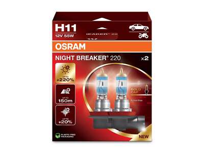 2x H11 12V 55W PGJ19-2 OSRAM NIGHT BREAKER  220 +220% Doppelpack Autolampe