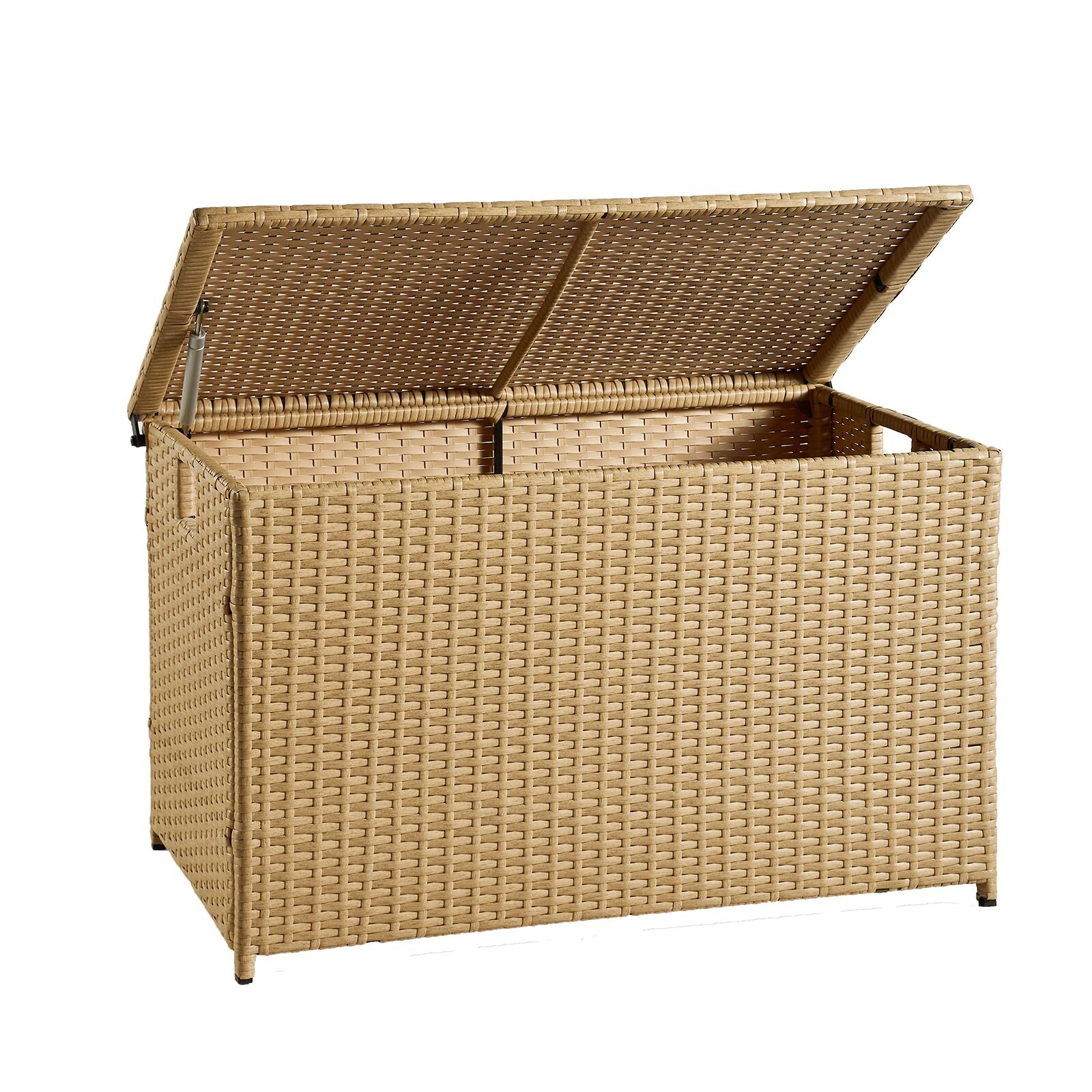 Wicker Storage Trunk, 42.3 Gallon (160L) Large Wicker Basket with Lid, Wicker...