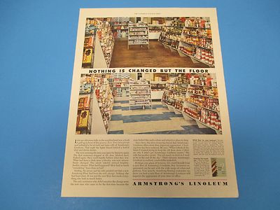 1950 Armstrong's Linoleum, Nothing is Changed but the Floor, Print Ad PA012