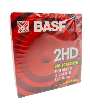 BASF Emtec 10 Disketten 3.5'' 2HD 1,44 MB  für Amiga, Atari, PC unbenutzt ! Neu