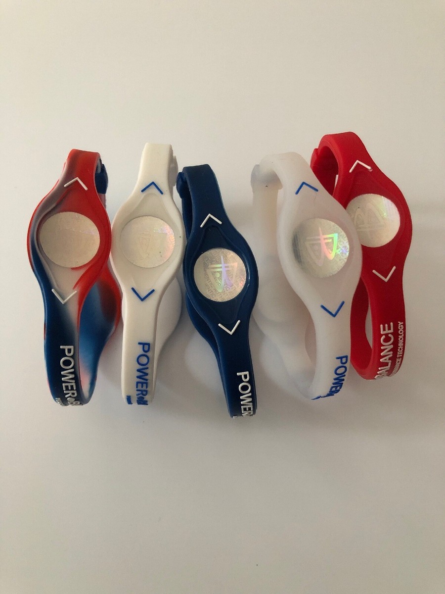 5 PCS RED, BLUE,WHITE ,CLEAR Power Balance Energy Health Bracelet