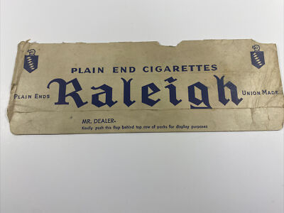 ends cigarette Vintage Collectible Raleigh Plain Ends Cigarette Carton LabelUnion Made  RARE HTF