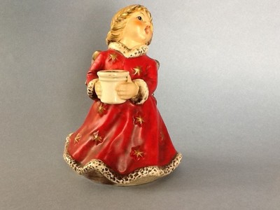 Goebel Christmas Angel Red Porcelain Candle Holder 6 Hx328 1966 Ebay