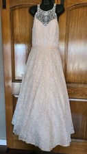 VAL STEFANI A-Line Wedding Dress 2856rx Lace Tulle Sleeveless Diamond Back Sz 14